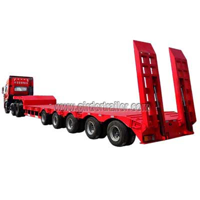 5 axles lowboy trailer,steering low loader trailer for sale