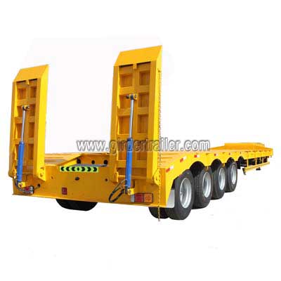 4 axles low bed trailer，quad low loader trailer