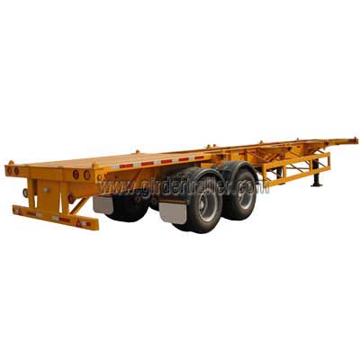 Cheap Interlink(20FT + 40FT ) flat bed trailer to transport container