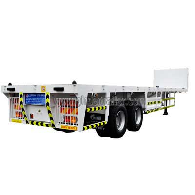 2 axles 40ft flatbed semi trailer, 40 foot container trailer