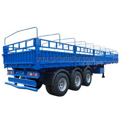 3 axles Fence semi trailer,cargo flatbed trailer for sale