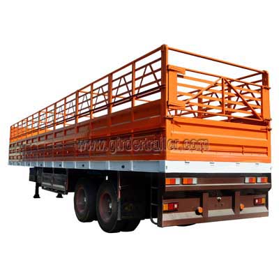 Double axles Cage semi trailer,cargo flatbed trailer