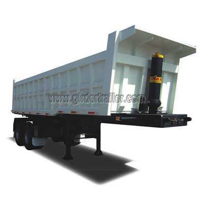 2 axles Rear dump semi trailer,end tipper trailer