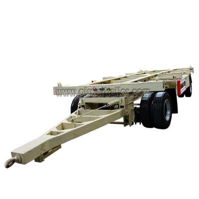 20ft Skeletal container draw bar trailer,skeleton full trailer