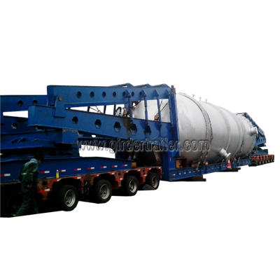 Clamped type tank transport trailer with concave beam