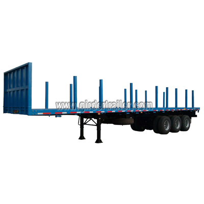 Tri axles Flatbed trailer with removable side bars