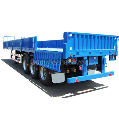 Flatbed container semi trailer with side walls