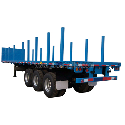Flat deck trailer with side bars
