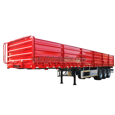 3 axles cargo flatbed trailer,drop side semi trailer