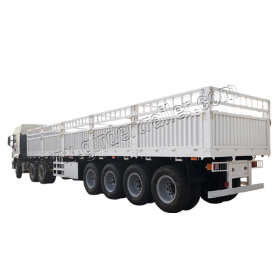 4 axles side fence semi trailer ,flatbed trailer