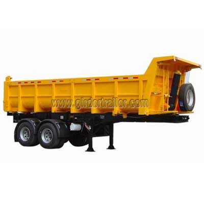 U shape 2 axles Rear dump semi trailer,end tipper trailer