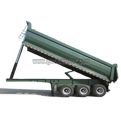 U shape 3 axles end dump semi trailer,hydraulic coal tipping trailer
