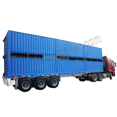 2 layer cattle trailer ,animals cow transport trailer