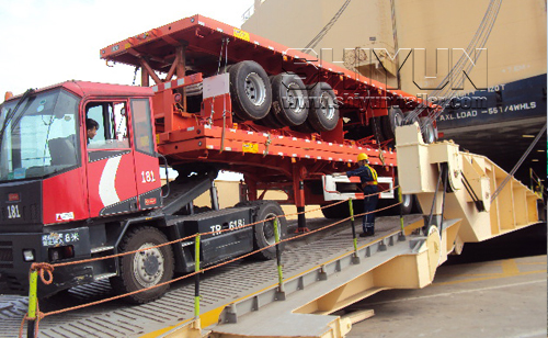 Trailers by roro ship