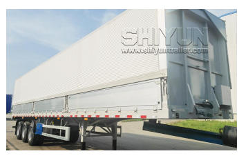 White wing van semi trailer side view