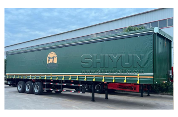 Green curtain side semi trailer