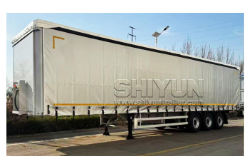 White curtain side semi trailer