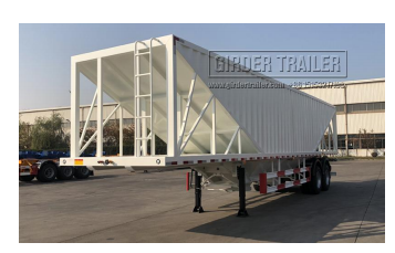 Gray hopper silo trailer chassis