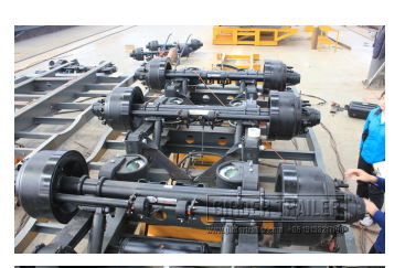 Livestock trailer axle assembly detail