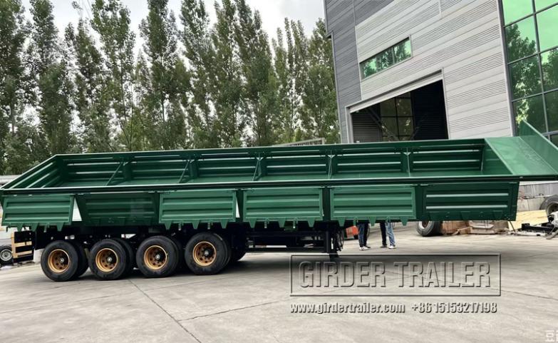 Green drop side dump trailer body