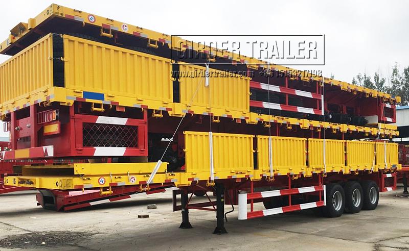 Yellow trailers stacked loaded for shipment