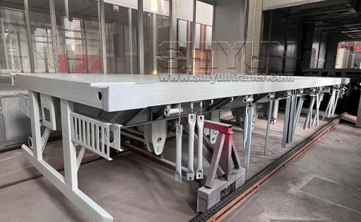 Flatbed trailer platform white deck