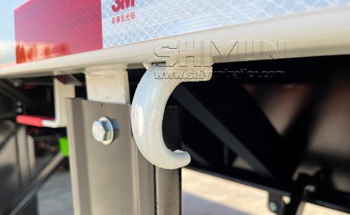 Flatbed trailer edge and hook detail