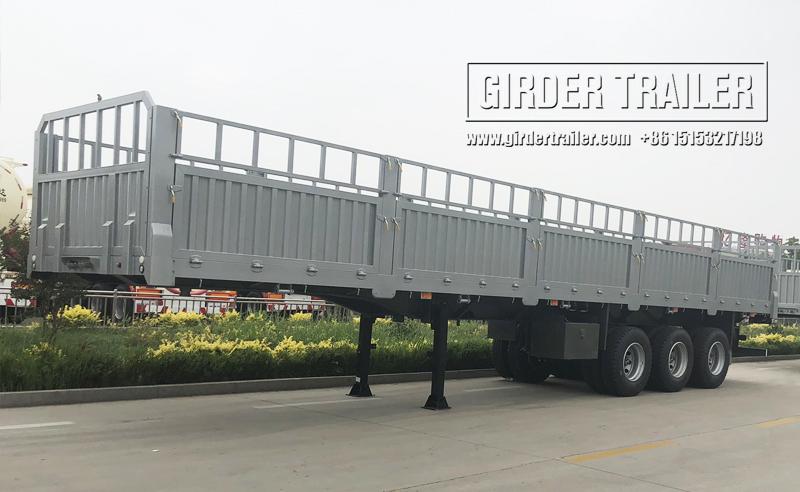 Gray fence semi trailer side view