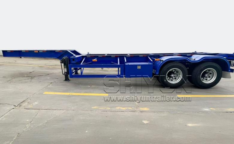 2 axles 20ft container chassis trailer big gooseneck
