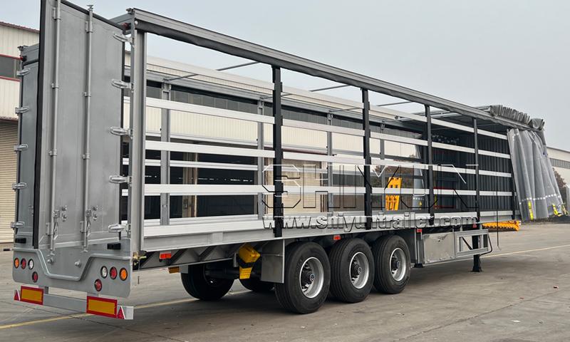 Curtain side trailer flatbed chassis