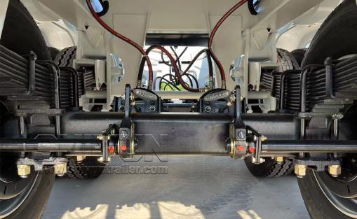 Trailer suspension underside view