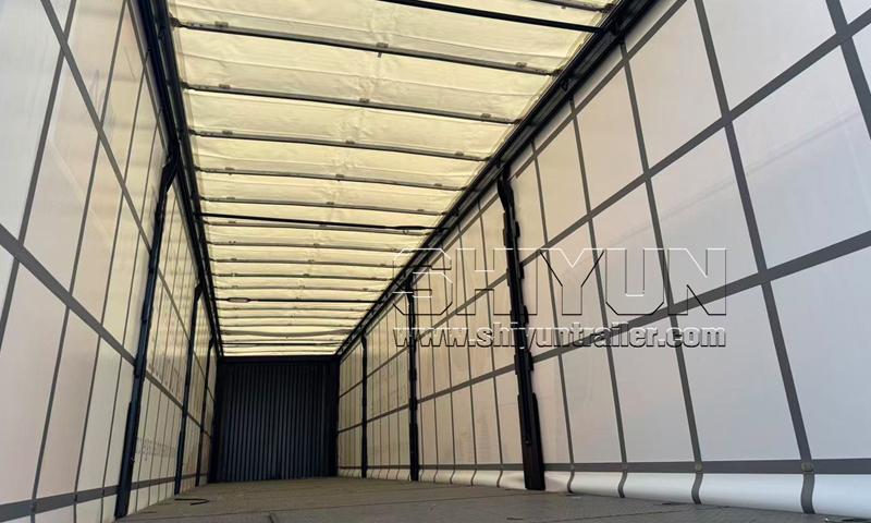 Curtain side trailer interior view