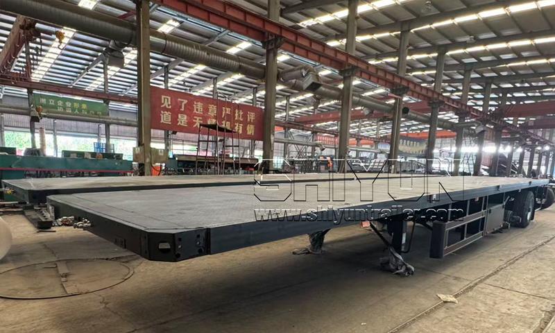 Curtain side trailer white parked