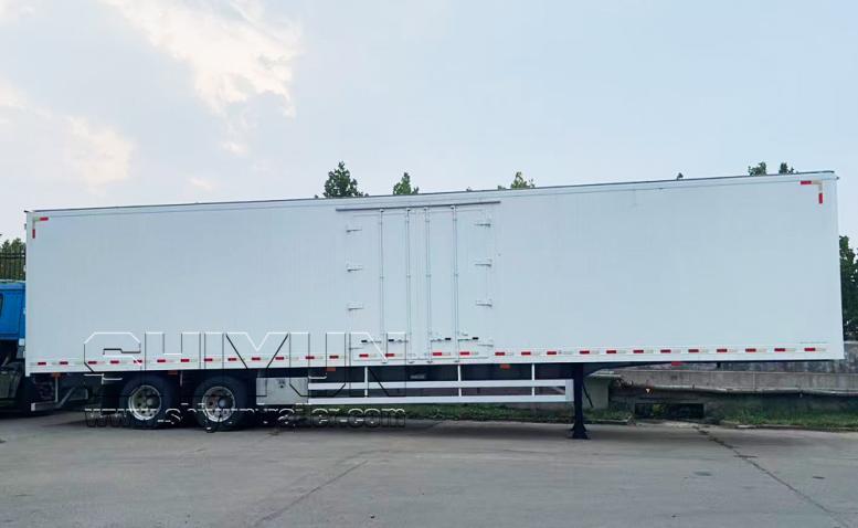 White dry van trailer multi axle