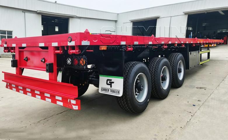40 45ft flatbed trailer triple axle red