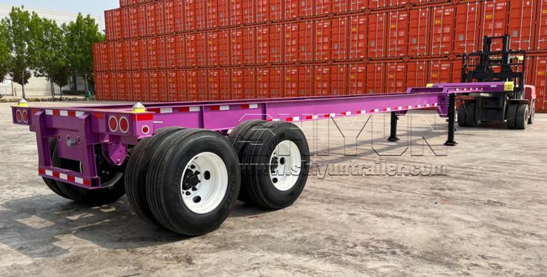 2 axles 40 ft container chassis trailer small goose neck