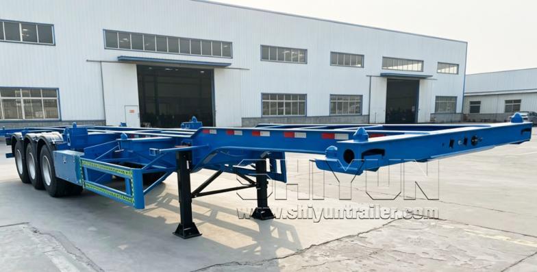 3 axles 40 ft container chassis trailer small goose neck