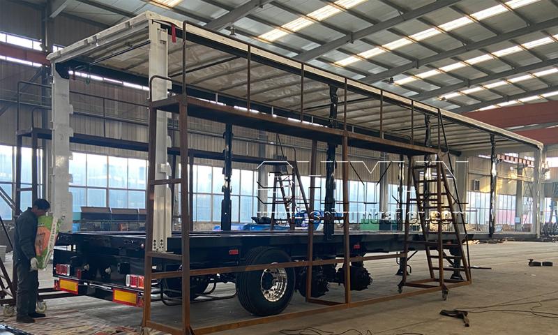 Curtain side trailer frame with stanchions