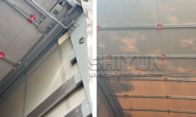 Curtain side trailer roof detail composite