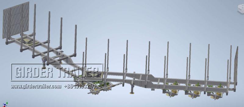 Superlink log trailer 3D render chassis