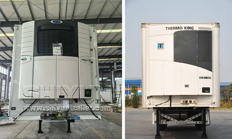 Carrier and Thermo King refrigeration units rear view