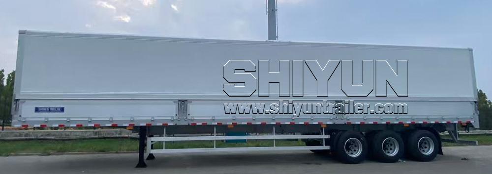 White wing van trailer wide side view
