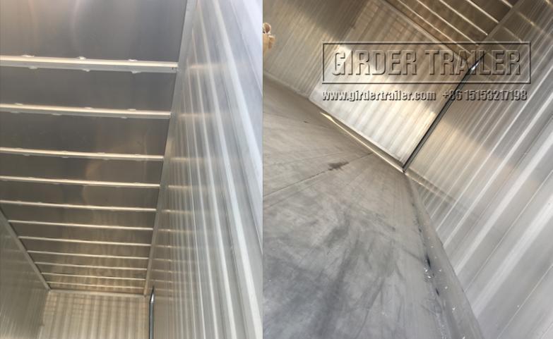 Welding type aluminum box trailer interior views
