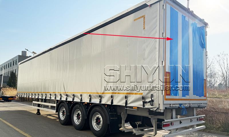White curtain side trailer end panel