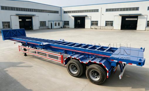 2 axles 40ft skeleton dump trailer