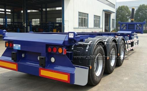 3 axles 40ft skeleton dump trailer