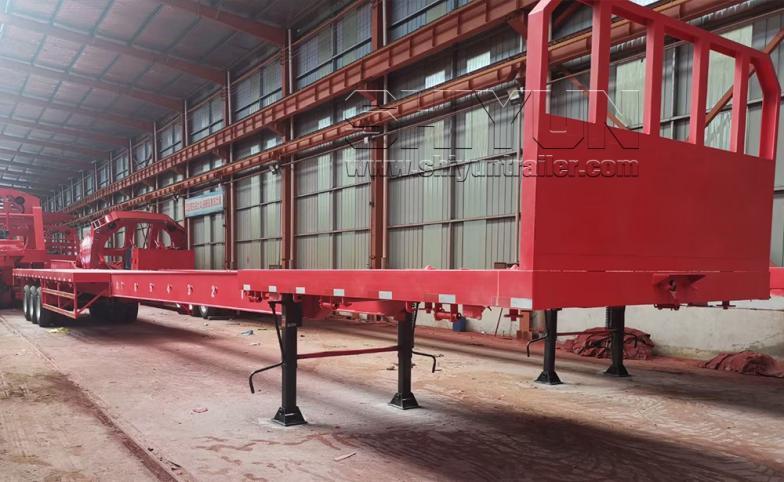 Superlink flatbed trailer red in workshop