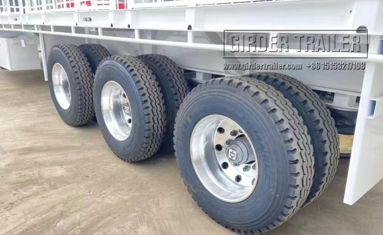Tri axle tires close-up