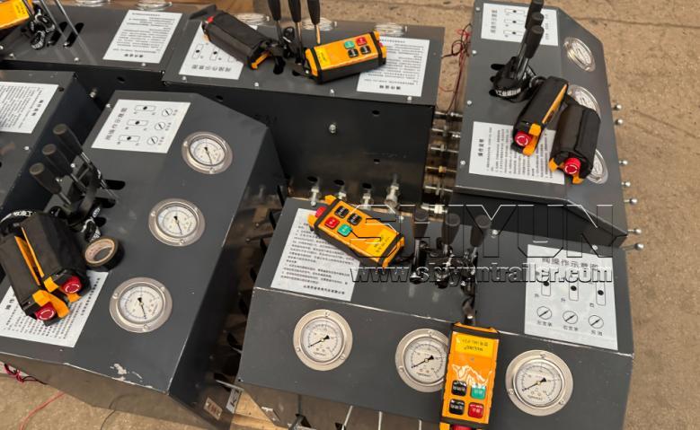 Hydraulic control panel with gauges and wireless remote