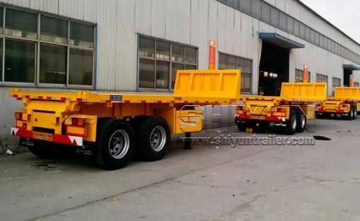 2 axles 20ft flatbed dump trailer